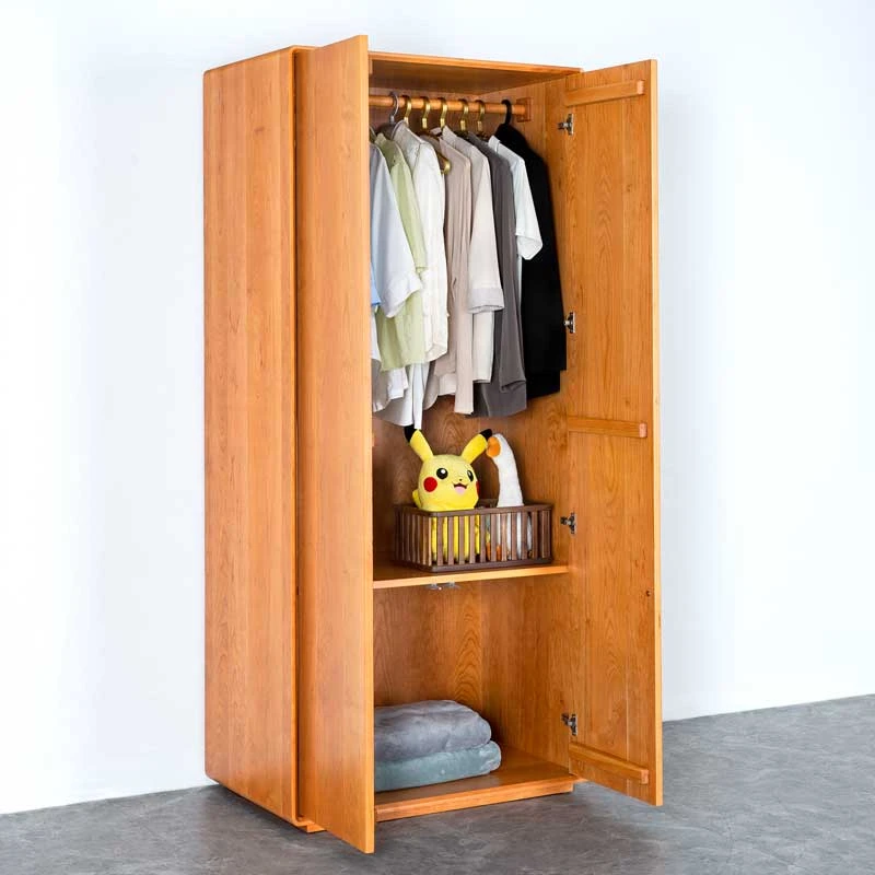 园昌家具北美红樱桃木衣柜定制纯原木榫卯家用单人客厅落地整装