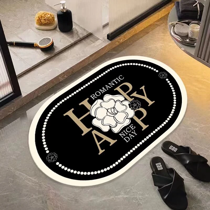 小香风潮牌浴室吸水防滑垫硅藻泥卫生间厨房防滑速干耐脏入户玄关