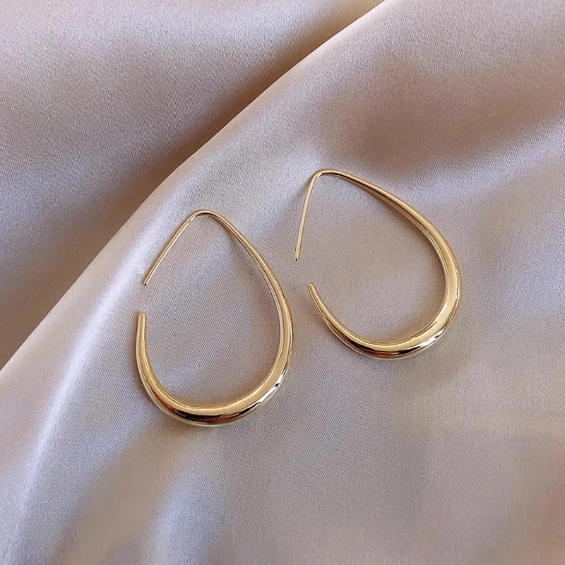 925银耳饰 椭圆耳环女小众设计高级气质耳圈2023年新款复古耳坠