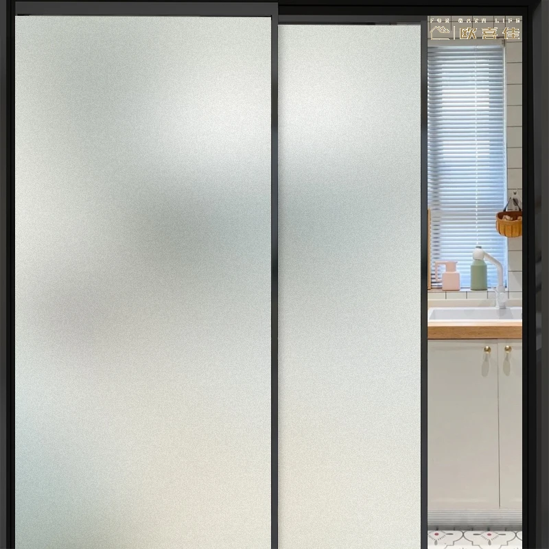 厨房玻璃贴纸防窥磨砂推拉门防撞贴膜卫生间厕所浴室防走光门贴纸