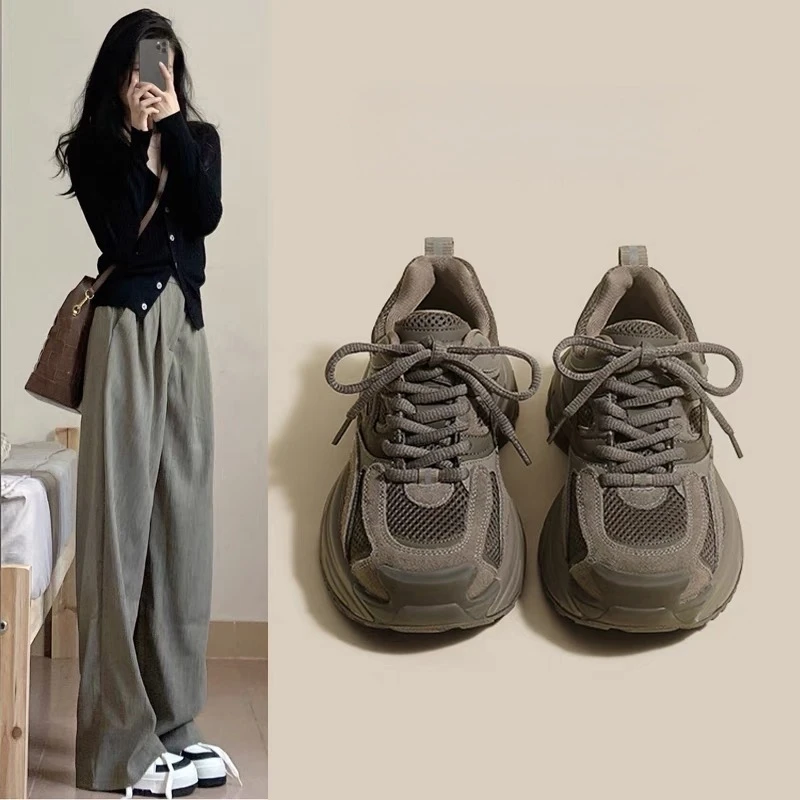 回力瑞老爹鞋女2023新款秋冬厚底复古欧货运动跑步鞋百搭休闲女鞋
