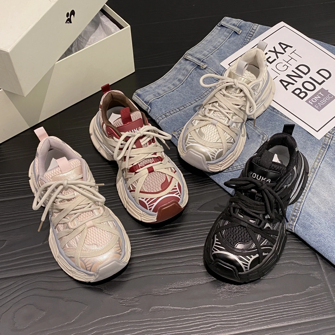 贾不假2025夏季新款网红蜘蛛老爹鞋增高厚底休闲鞋时尚百搭运动鞋