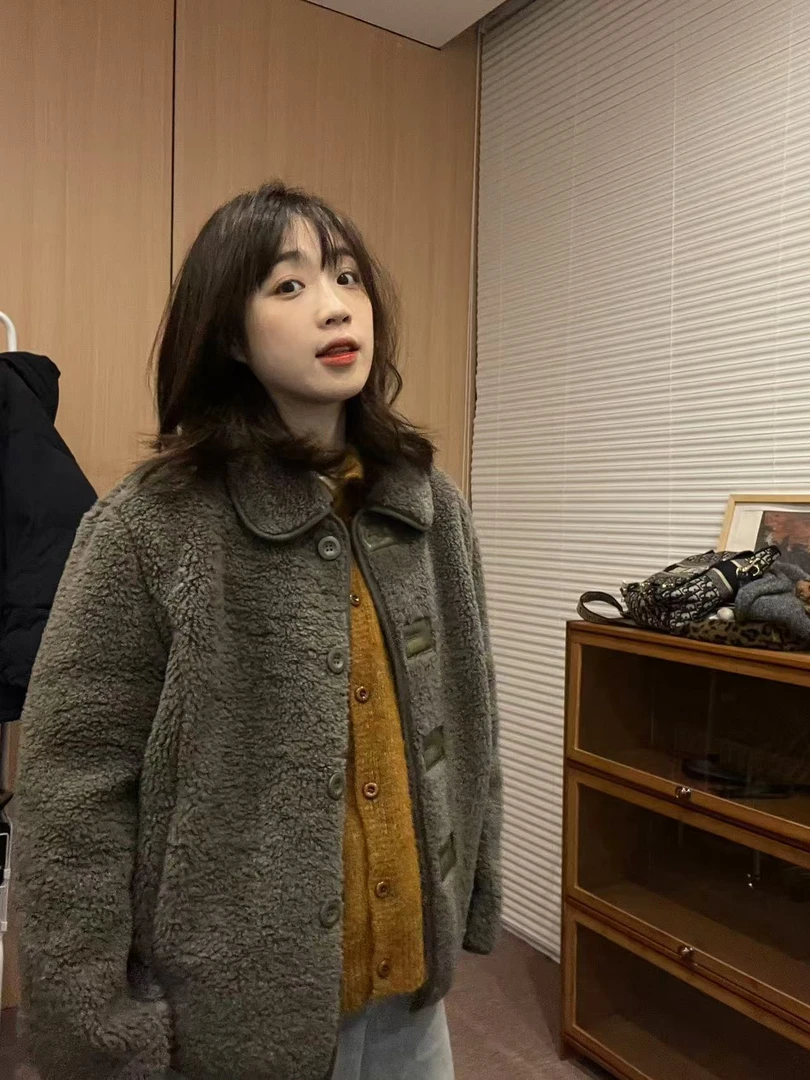 Sevbasks 七七家韩版 灰色基础纯色翻领设计外套