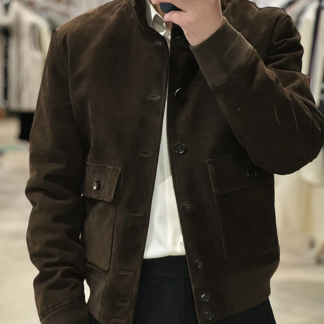 （高定）LA CALIFFA31300“老钱风 Purple Labelhayworth 羊皮A1夹克