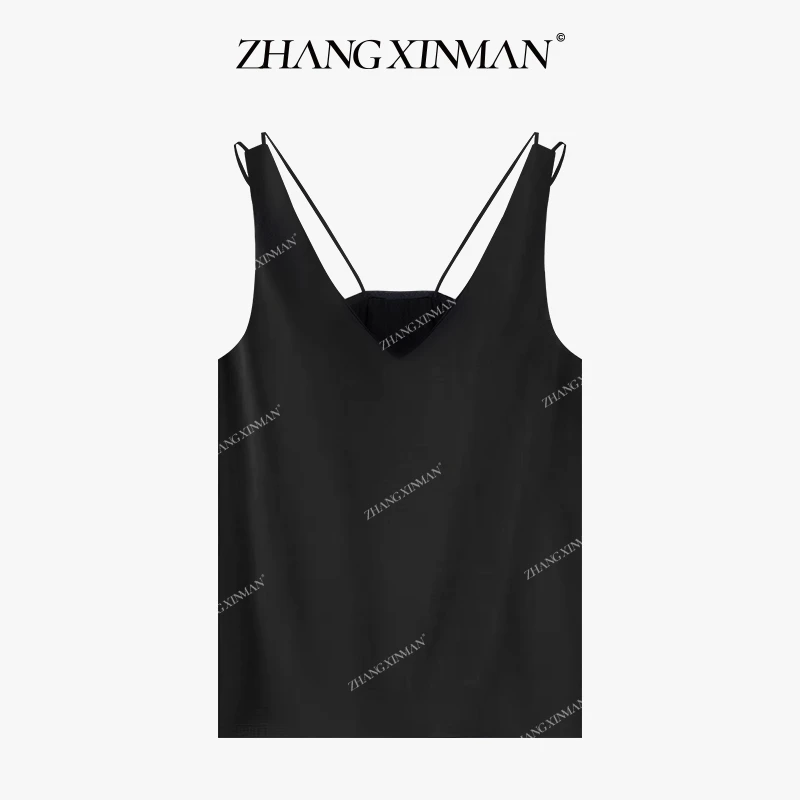 Zxm-【风铃】92%桑蚕丝柔软吊带美背夏季女背心打底