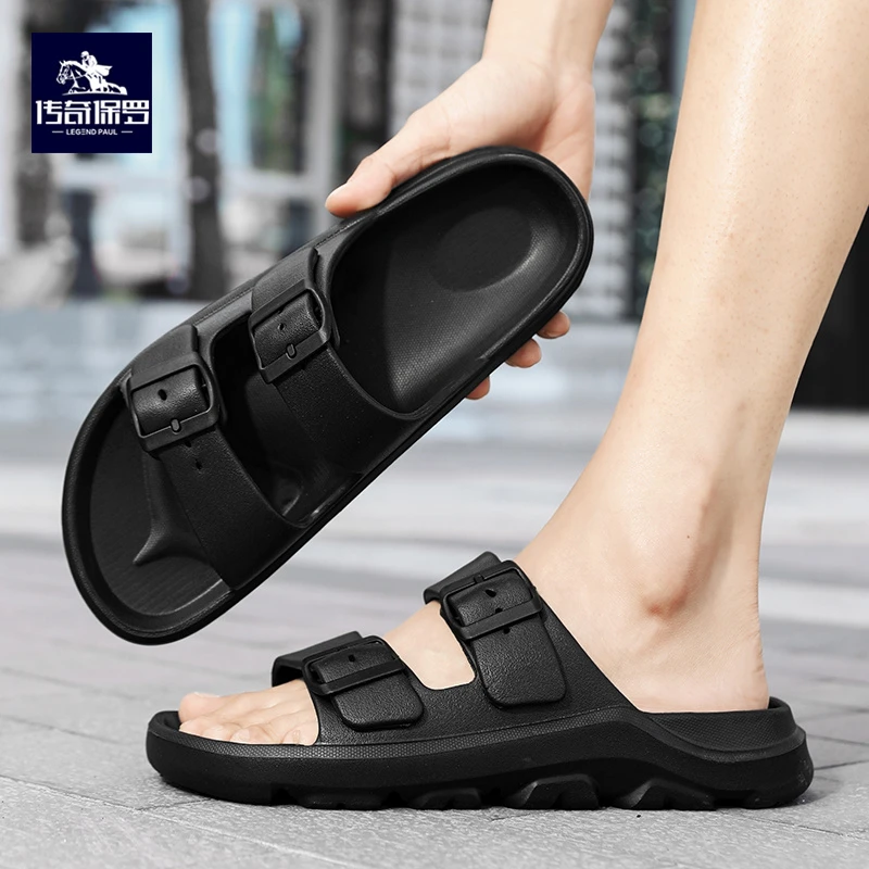传奇保罗新款夏季男士经典勃肯一字拖防滑软底户外百搭休闲沙滩鞋