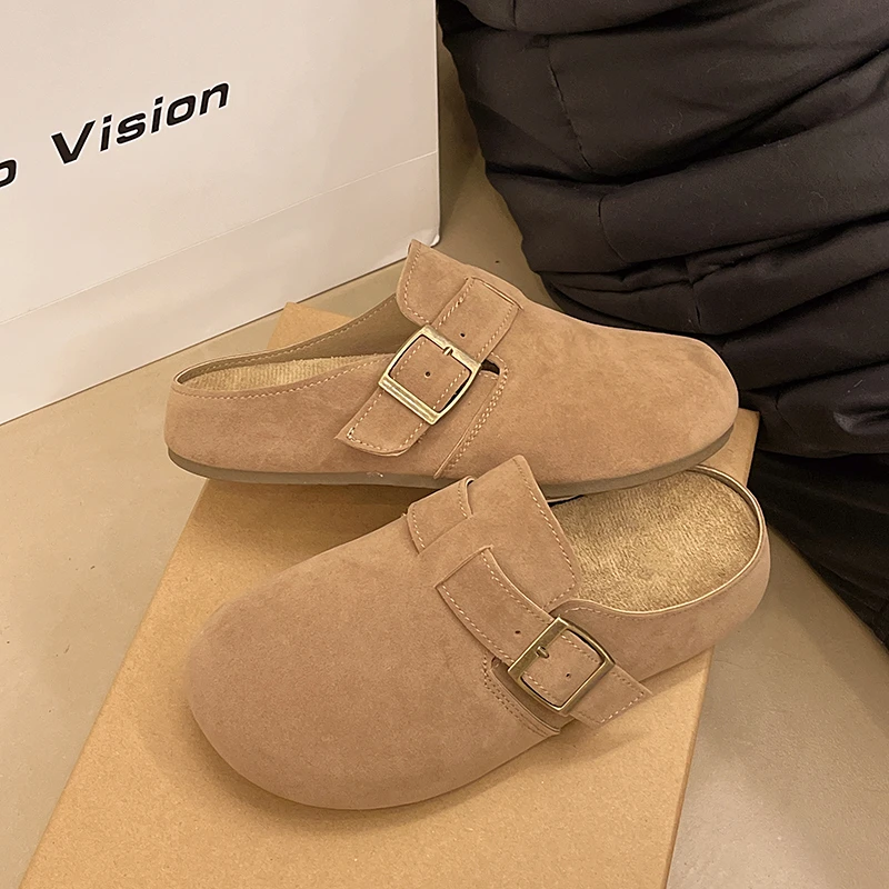 2024年新款增高厚底勃肯鞋女网红百搭软底时尚包头半拖鞋韩版平底