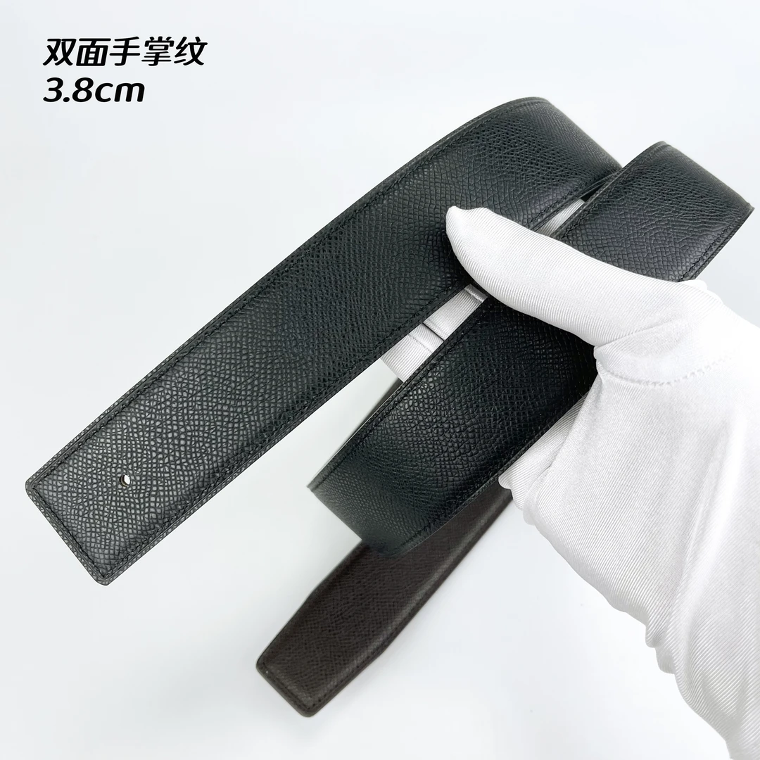 【手掌纹带身】3.8宽男士双面真皮头层牛皮腰带皮带单带身无扣头