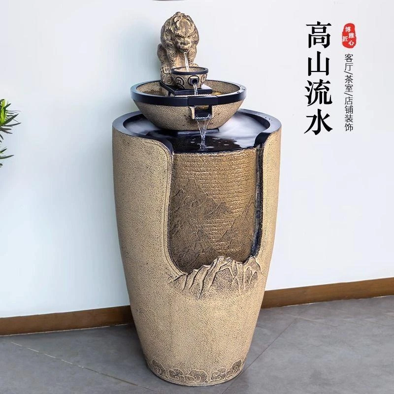 大金蟾流水摆件落地循环水喷泉玄关客厅装饰茶室开业送礼招财景观