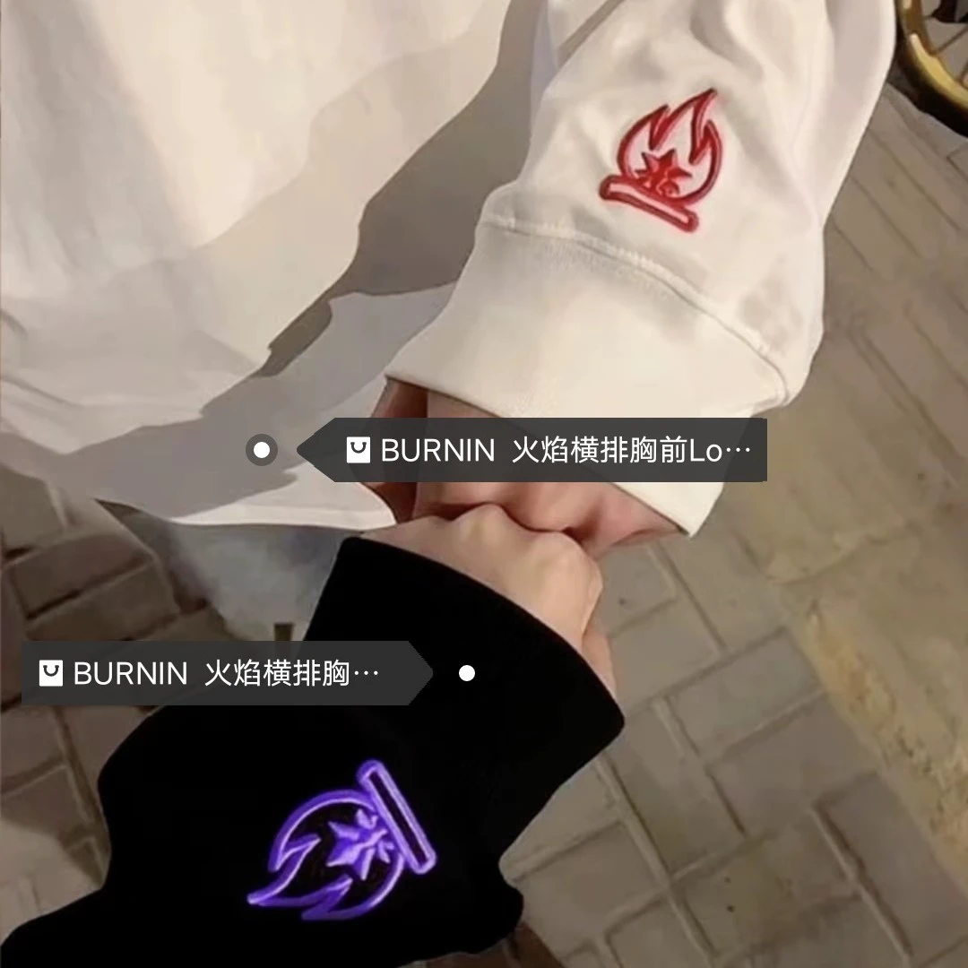 lylk复古刺绣潮男士美式设计潮流宽松刺绣<﹤小火苗>>No退No换|