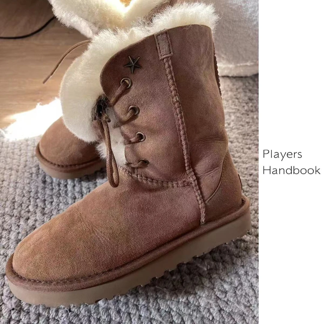Players Handbook羊皮毛一体系带高帮雪地靴PH0781