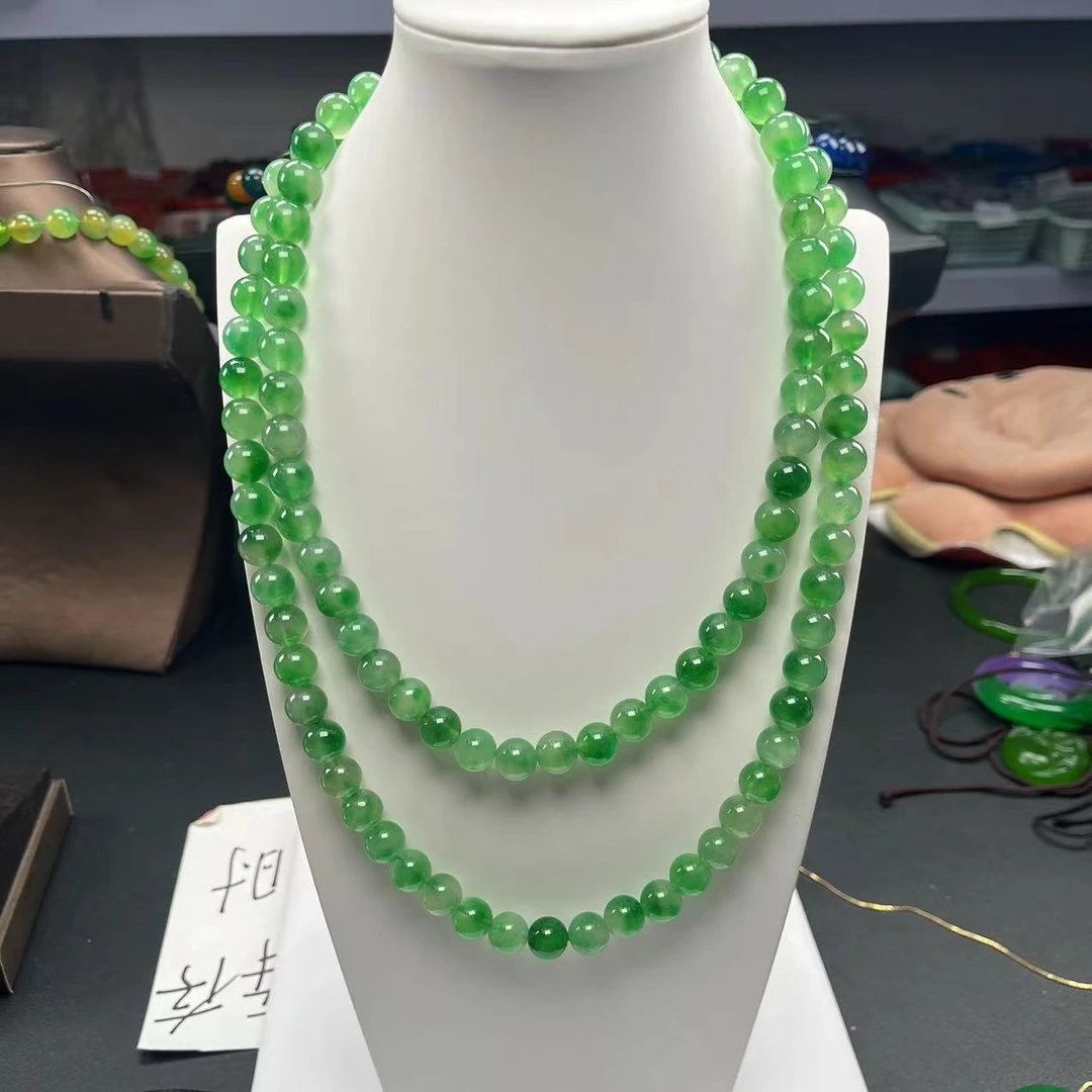 A537飘花绿10mm108项链时尚百搭男女款多样发货其一