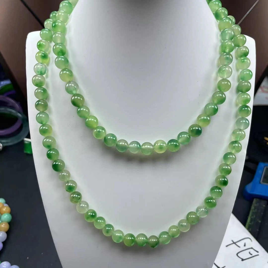 A333飘花绿8mm项链108时尚百搭男女款多样发货其一