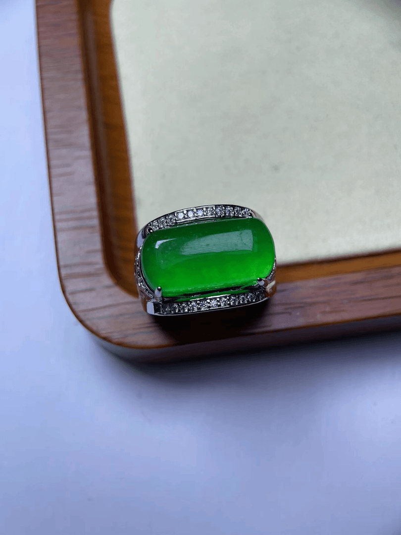 A480阳绿戒指活口漂亮美丽精致培育开口可调节美丽