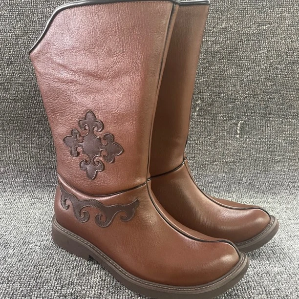 207-11男士皮鞋皮靴蒙靴骑马靴民族风真皮牛皮超轻鞋底中筒靴春夏