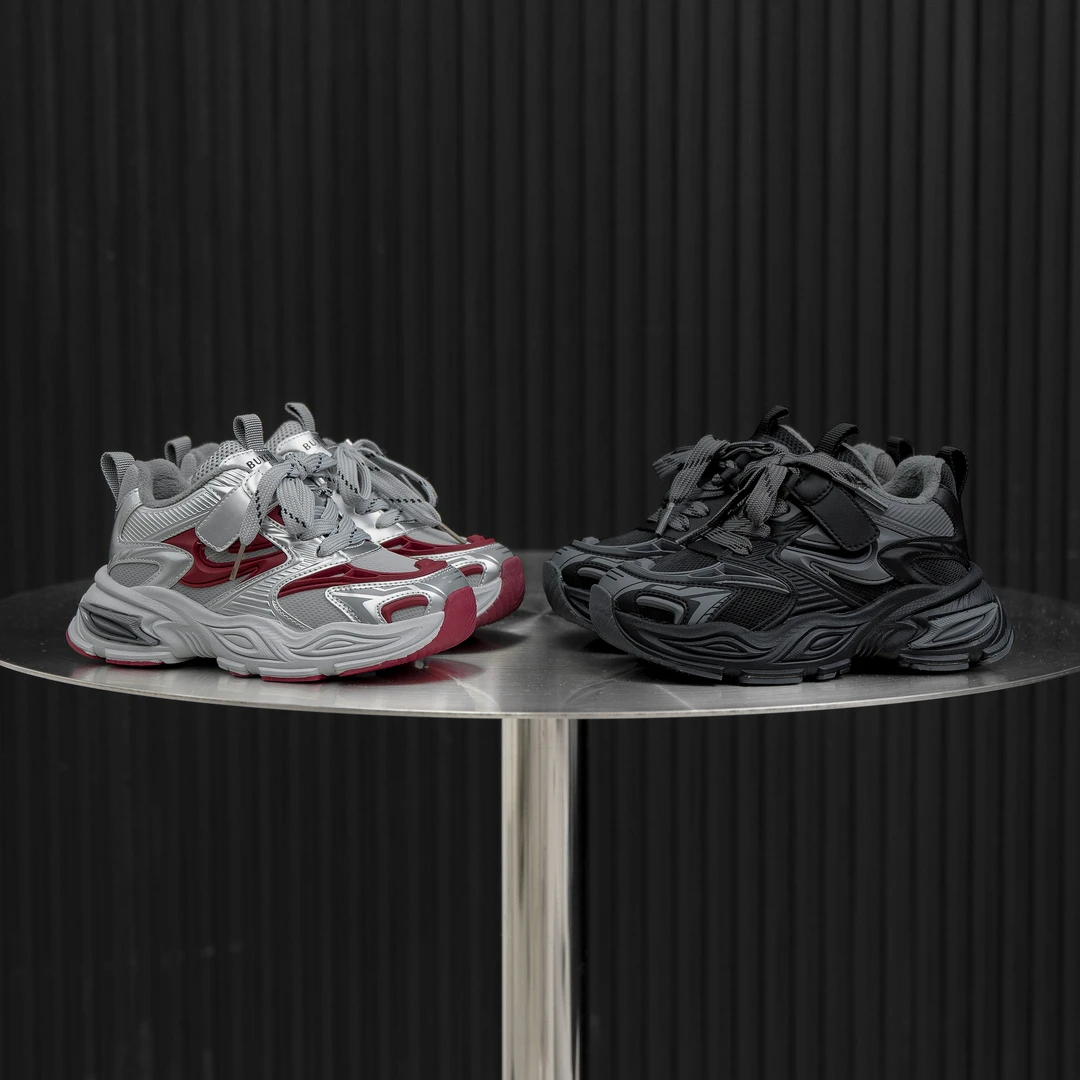 捡漏！【机甲图腾！】（皮面+加绒）2024运动鞋跑步鞋男女童鞋616-1、616