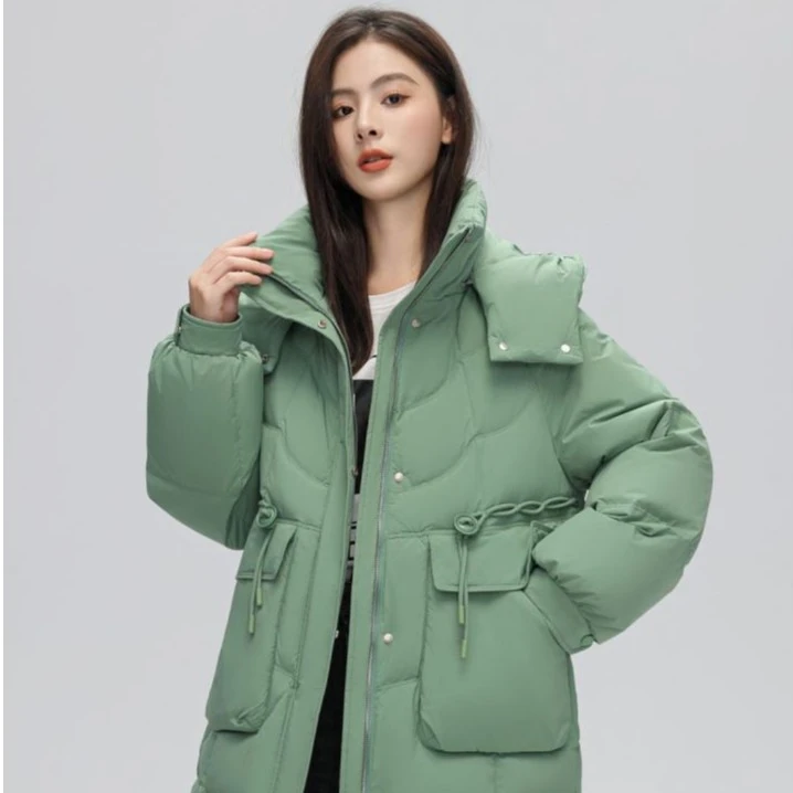 【大眼妹儿专属】羽航之家棉感亲肤立体修身保暖长款羽绒服XB3095