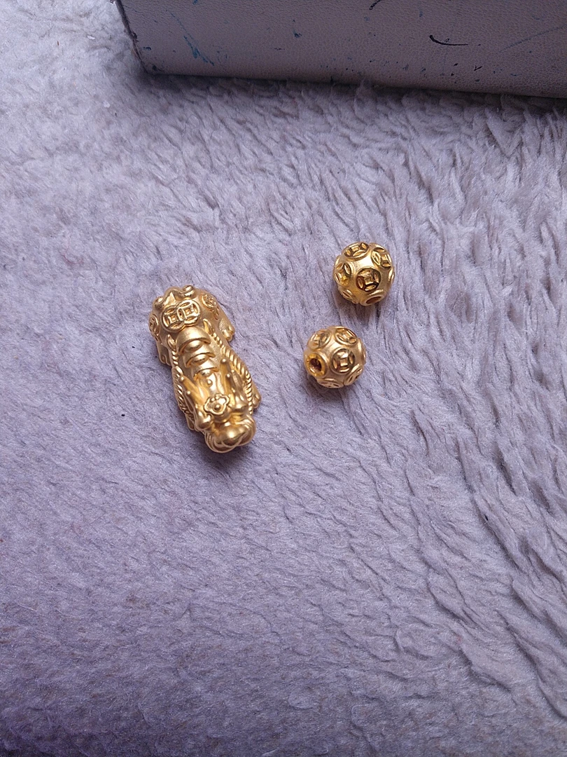 金元宝足金999貔貅珠子首饰貔貅