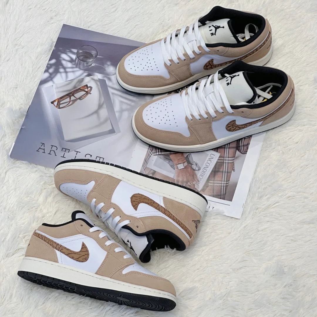 Air Jordan 1 Low AJ1白棕沙漠男女同款低帮复古篮球鞋DZ4130-201