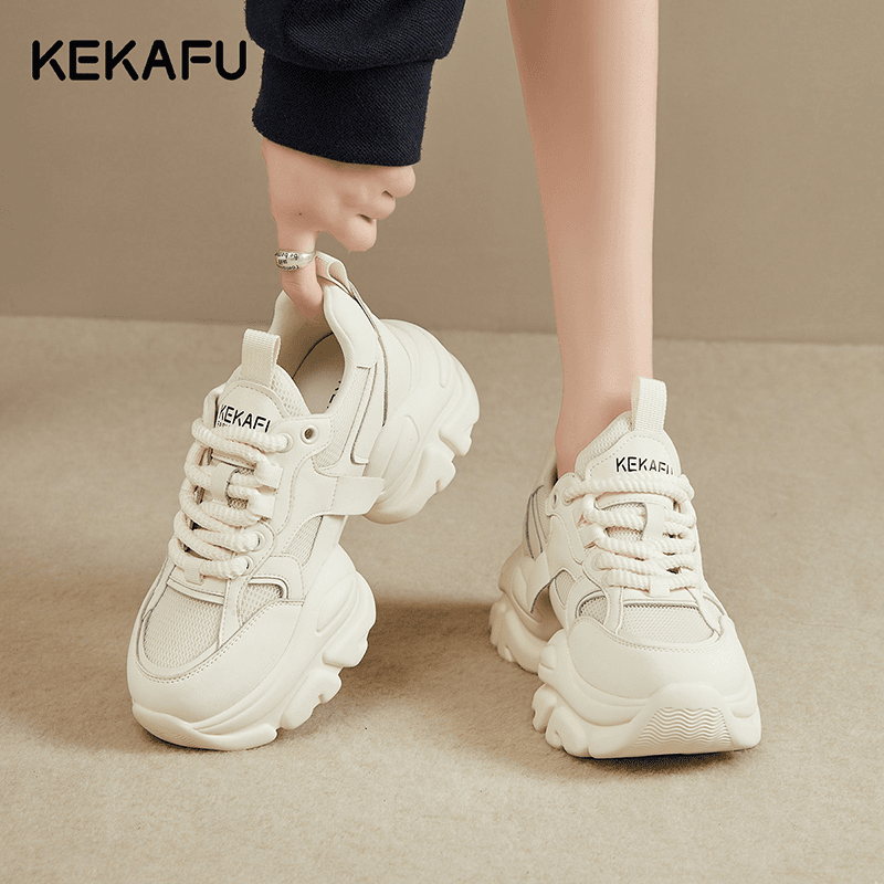 KEKAFU/珂卡芙运动鞋女2023新款夏季透气厚底松糕港风百搭老爹鞋