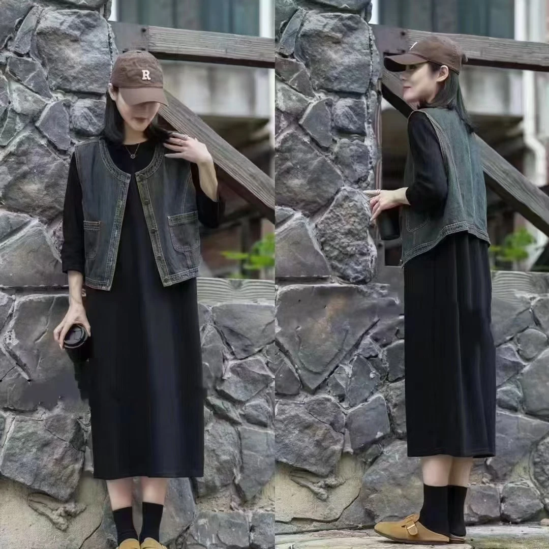 连衣裙网红时尚牛仔宽松长款