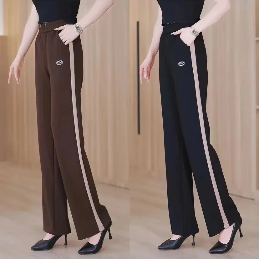 秋冬季时尚中年妈妈装休闲百搭长裤修身宽松抽绳运动休闲裤厚款