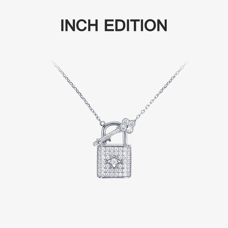 INCHEDITION 铜合金项链 闪耀晶锁项链女小锁锁骨链简约小众设计