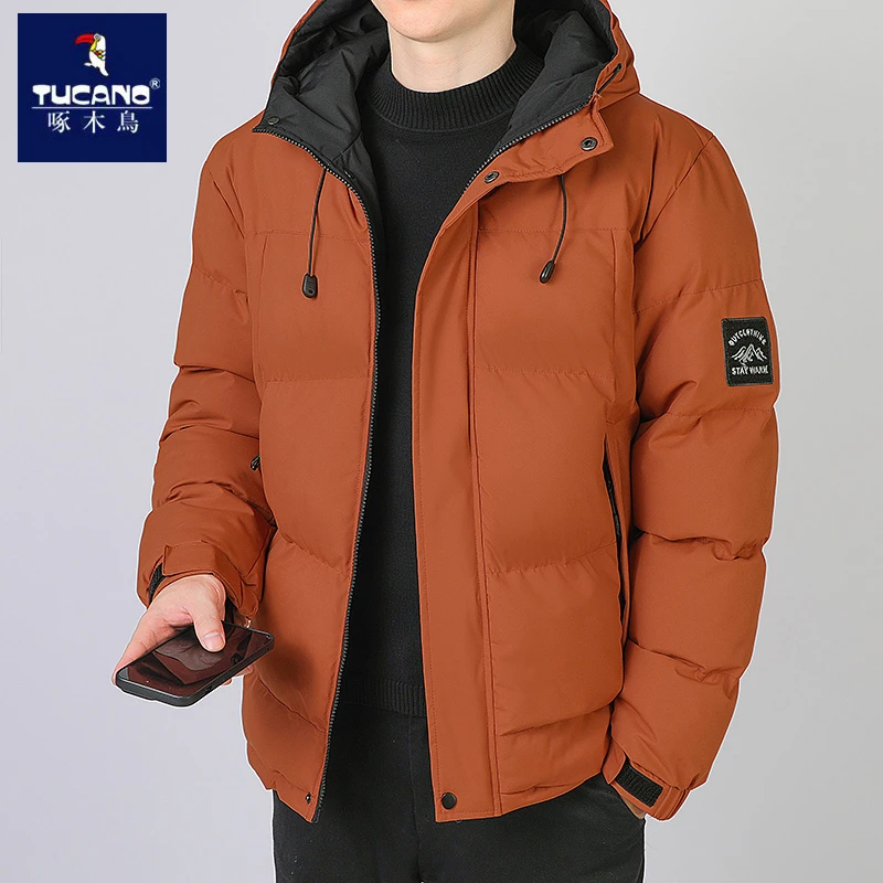 啄木鸟棉衣男士冬季外套加棉服连帽男士休闲棉袄保暖加厚冬装上衣