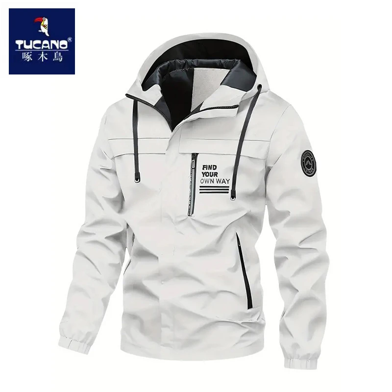 啄木鸟秋冬季新款夹克男士韩版潮流宽松上衣户外休闲百搭连帽外套