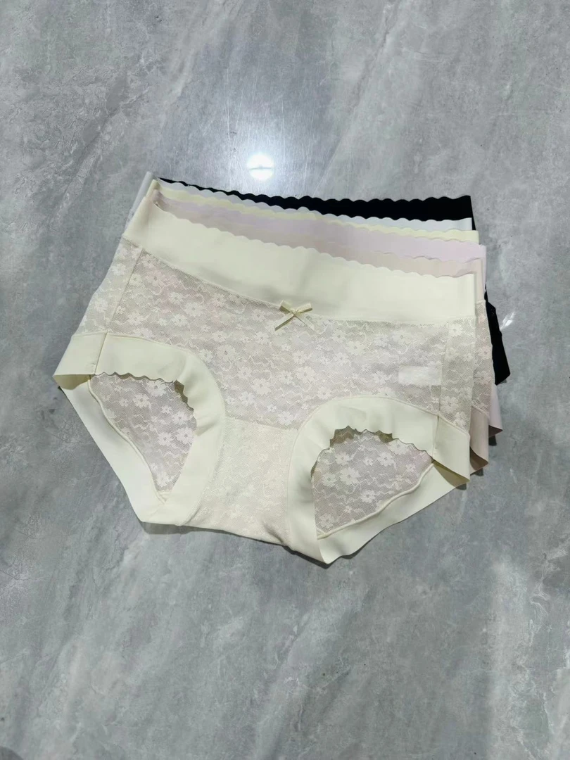 【波波边~】蝴蝶结内内女士夏季超薄内裤