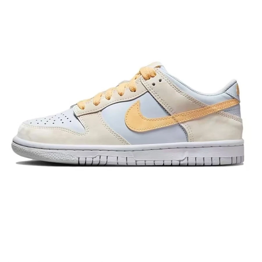 Nike/耐克女鞋  DUNK LOW(GS) 女款复古低帮灰白白灰 FB9109-100