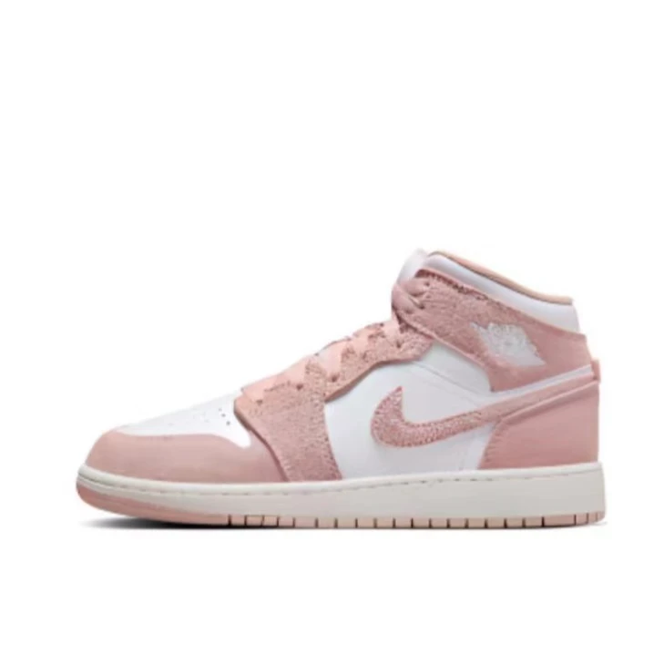 NIKE/耐克女子AJ 防滑耐磨 中帮 板鞋 GS 白粉色FN7432-161