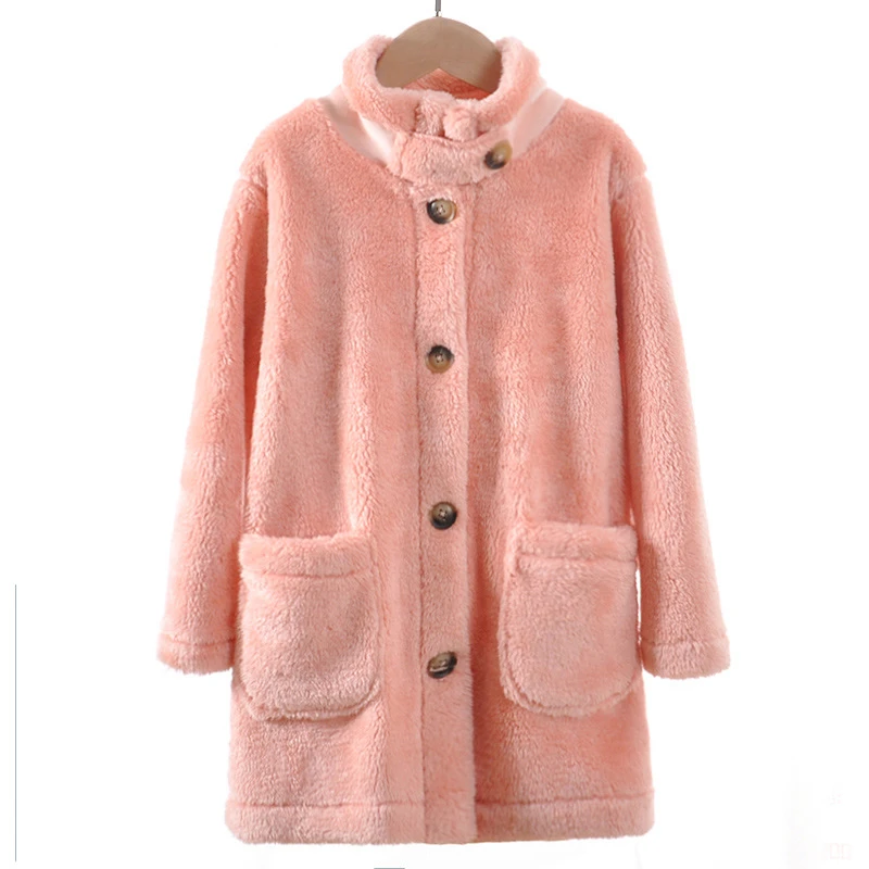 儿童秋冬外套加长版立领保暖防风男童女童大衣防风衣童装外套新品