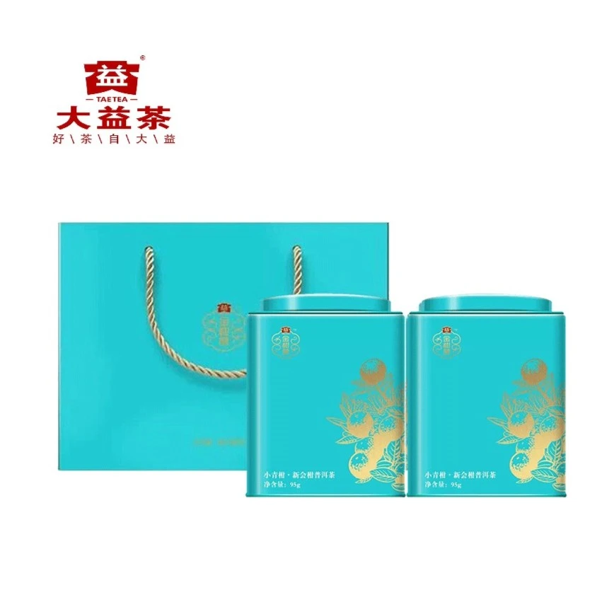 大益【昆明仓】2罐  金柑普 敦煌绿 新会小青柑95克/罐熟茶