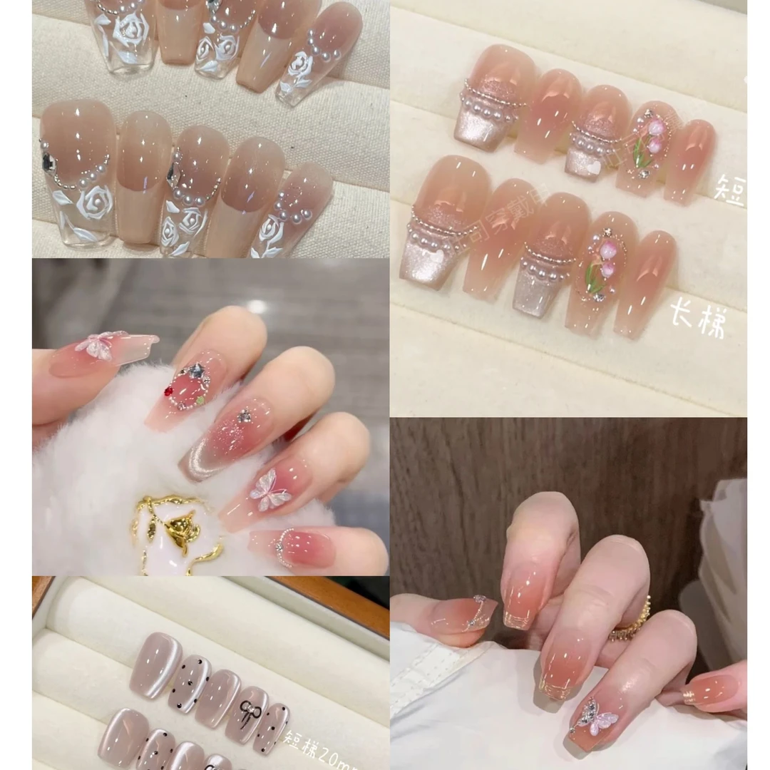 【纯手工穿戴甲】主播叫到名字去拍 灯牌优先 轻奢孤品穿戴甲