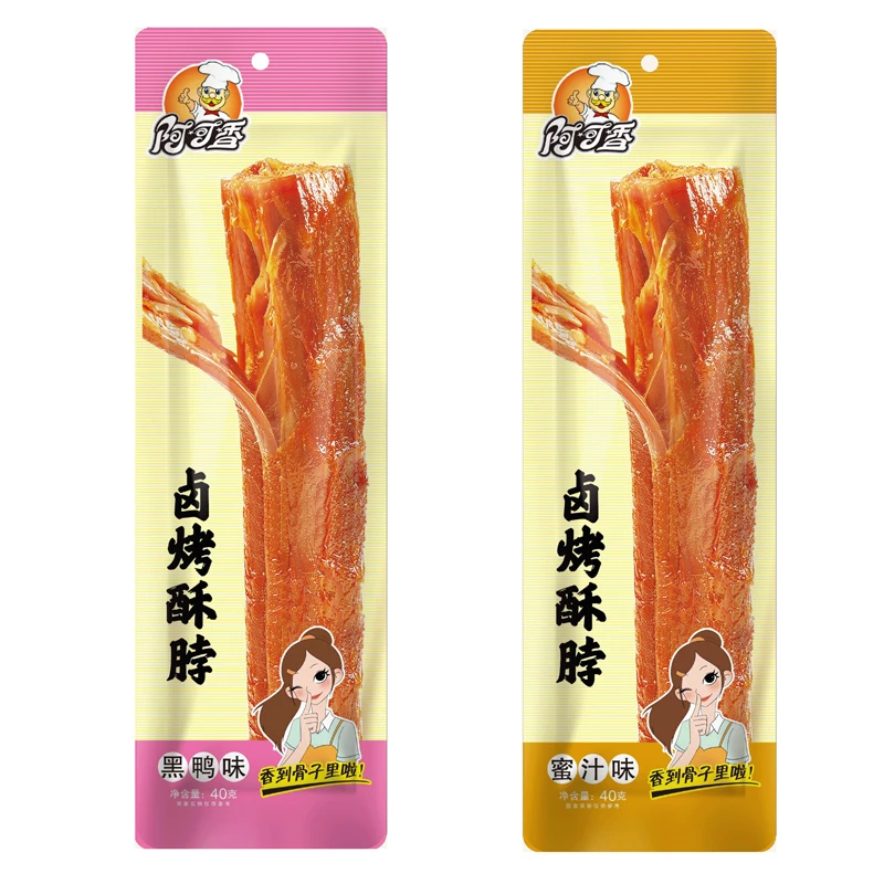 便宜零食手撕烤脖黑鸭味网红爆款40g
