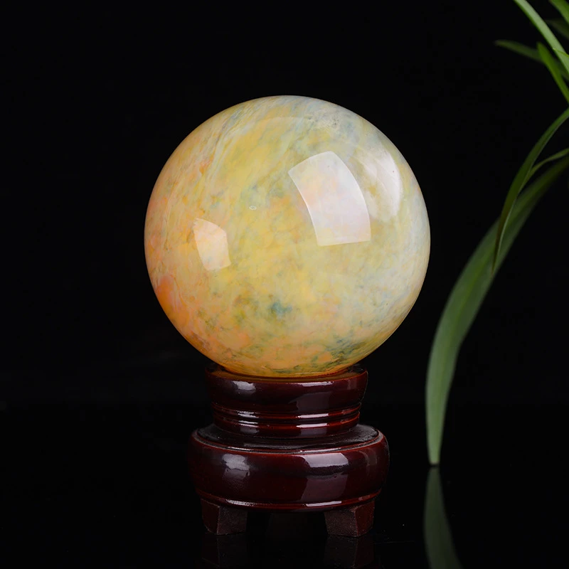 黄色球摆件球黄色球居家送礼摆件