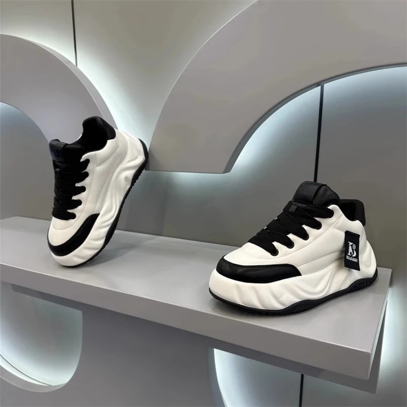 2024秋冬爆款时尚厚底增高潮流老爹鞋舒适保暖加绒潮鞋单棉同款鞋