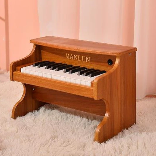 曼伦儿童钢琴玩具木质宝宝男女孩启蒙早教迷你钢琴电子琴周岁礼物