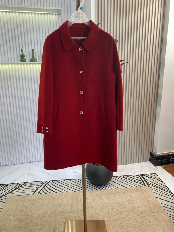 [H4120红色双面外套]长袖镂空气质夏季休闲迷彩