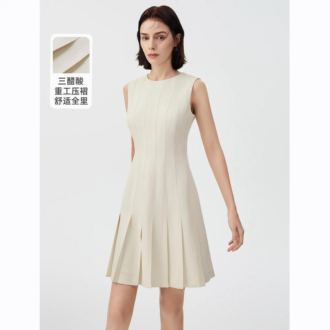 【三醋酸Basic衣橱】朗姿法式轻礼服度假白色连衣裙夏时尚欧若风