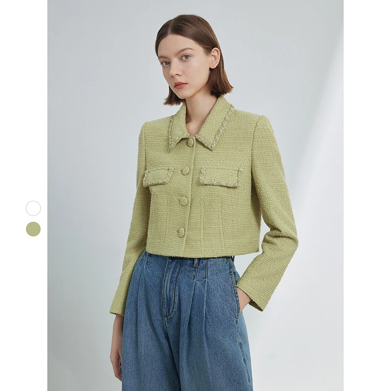 【丽公主专享】朗姿式千金小香风时尚女洋气短外套欧若风8WJK411