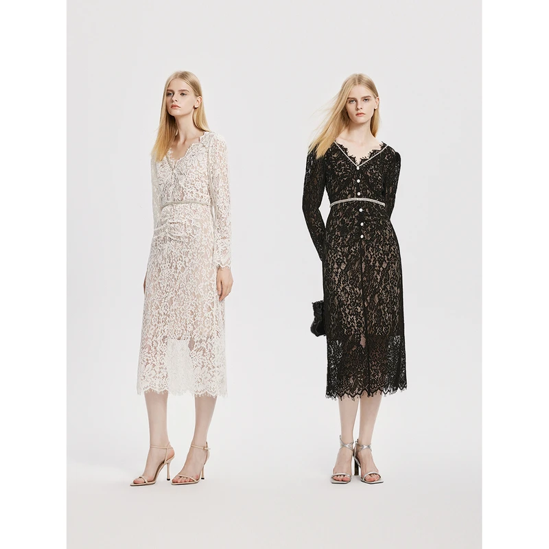 【丽公主专享】朗姿质高级感裙子收腰显瘦连衣裙女礼服裙8WOP297