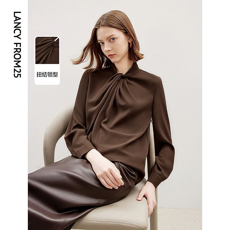 朗姿法式高级感设计感气质洋气通勤衬衫上衣小众欧若风