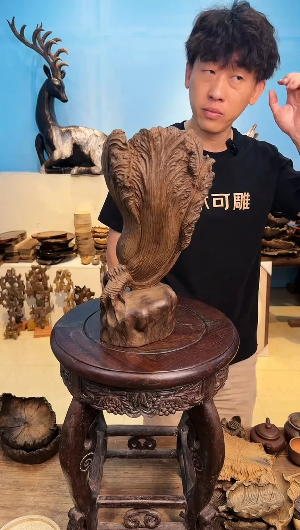 【闪购商品】金丝楠乌木金丝楠白菜摆件