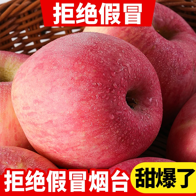 山东栖霞正宗红富士条红苹果脆甜新鲜水果一整箱