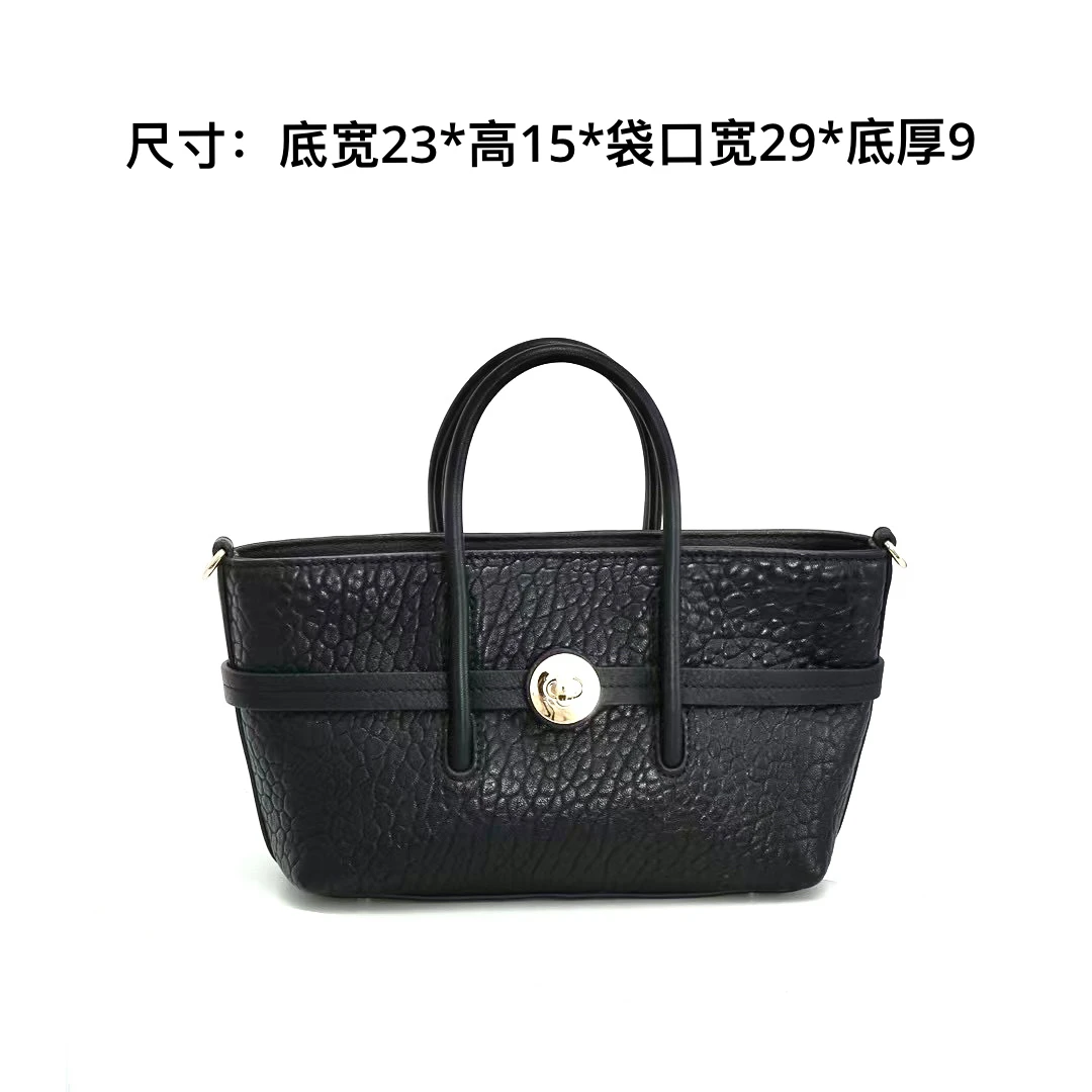 小众设计轻奢时尚百搭女士真皮黑色新西兰羊泡泡手提包高档手拎包