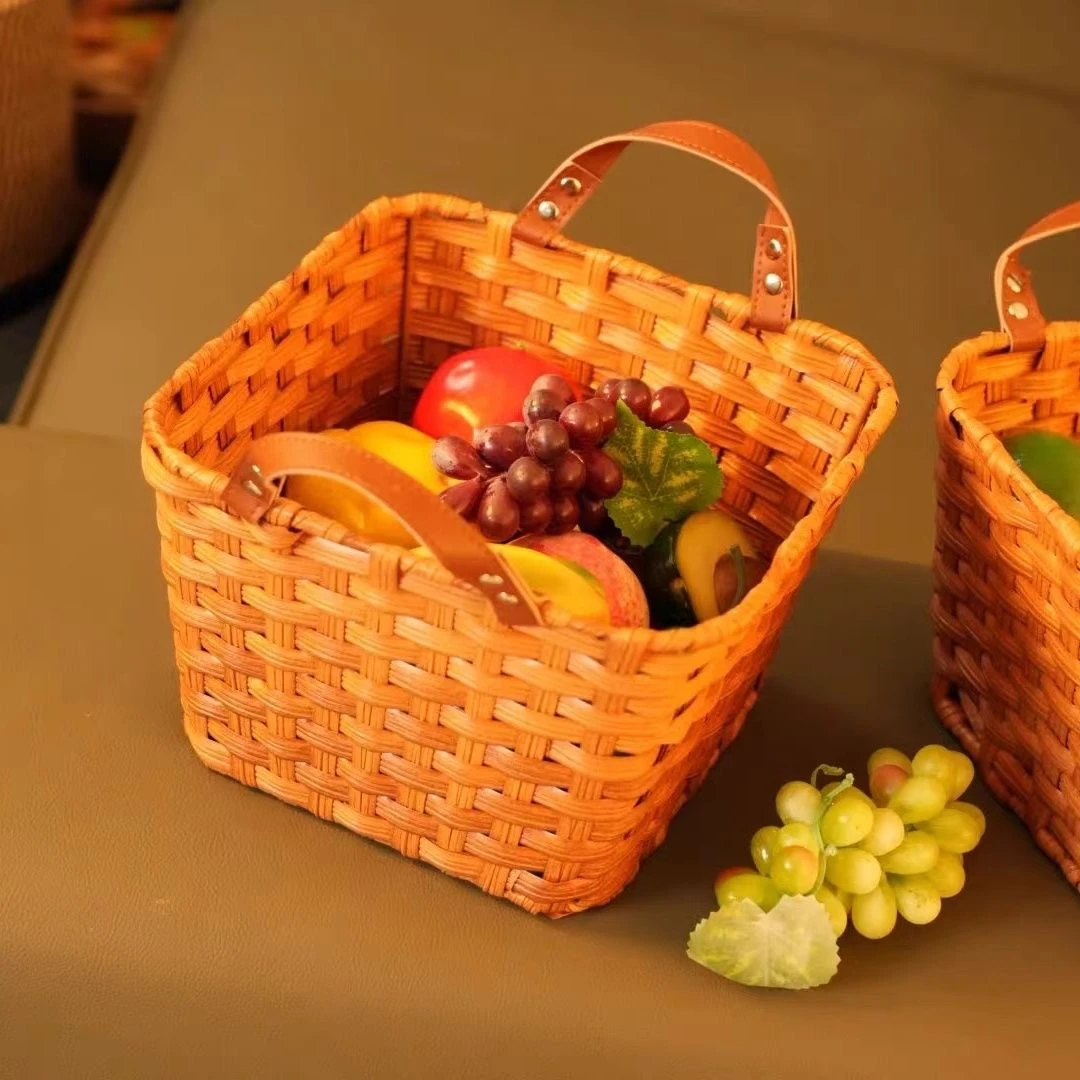 美式收纳仿藤pp材质手工编织收纳玩具零食
