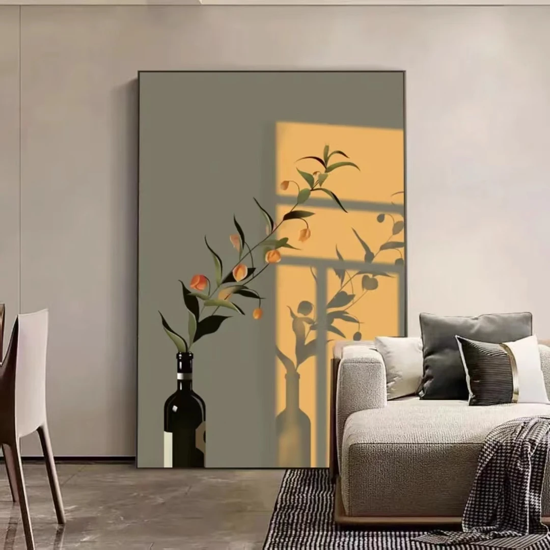 客厅画落地画【现代轻奢】时尚沙发背景画 玄关画 卧室挂画晶瓷画
