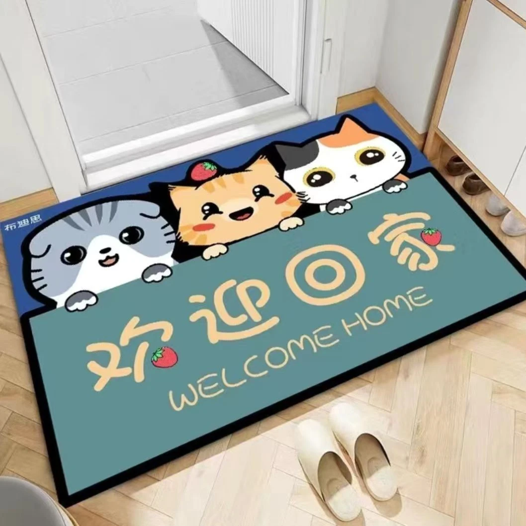 水晶绒进门地垫门口卫生间厕所吸水防滑垫入户门家用地垫门垫